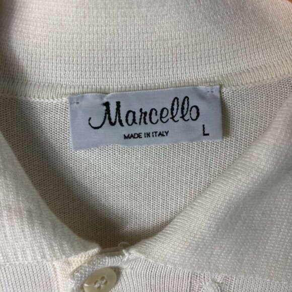 Marcello Mens Knitted Long Sleeve Quarter Zip Sweater Off White Size Large - Picture 5 of 9